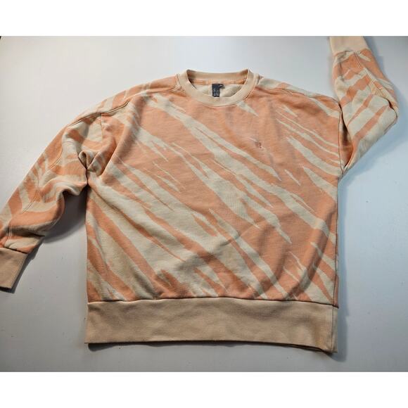 Sweaty Betty sz medium orange zebra striped pullover sweater lounge comfortable - Picture 4 of 9